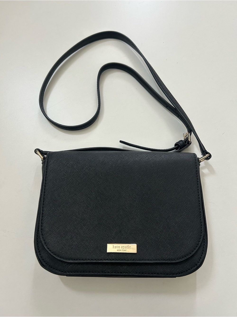 kate spade Black Crossbody Bag with Gold Accent